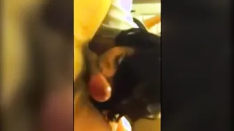 Cute crossdresser gives blowjob and takes anal from behind