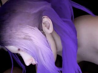 2 cuties with brightly colored hair double oral job : CG Porn