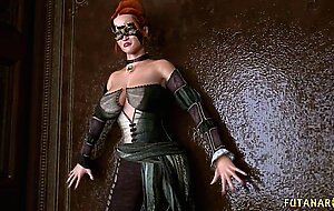 Futanari 3D Fantasy: Redhead Dickgirl filled with cum her girlfriend' mouth