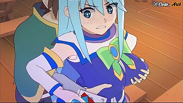 Aqua reta a kazuma y recibe una follada