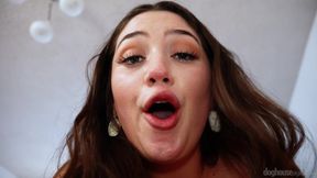 Gorgeous brunette captivates with fiery allure in a thrilling intimate encounter