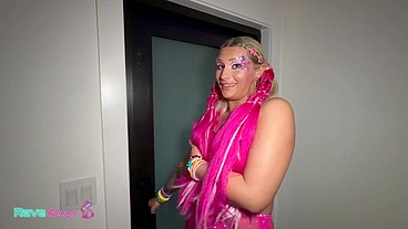 Neon Soaked Chanel Luxx Takes Dildo, Glowsticks, And The DJ’s Cock!