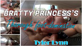 Bratty Princess's thorough foot domination