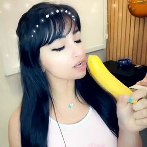 Sensual Eating of A Banana