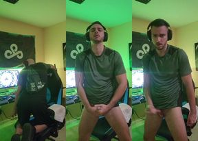CSU Boy Bends Ass Over Chair Jerks Pretty Dick Huge Load Gush
