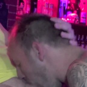 Tow badboys fucking hard in pubic bar