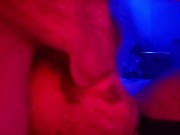 Muscle cub feeds his flat mate a big load while watching television