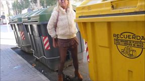 Toilet pissing in several places and a creampie fuck from stranger