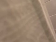 Quick flash of husbands cock in the shower