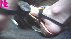 Sexy Driving My Turbo Disel Bravo with Manual Transmission in Solo Soprani Flip Flops