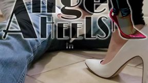 Angels white heel stomping