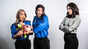 Casey Calvert, Victoria Voxxx and Nicole Aria fucking each other with huge toys