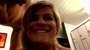 Cock Horny Blonde with Big Natural Tits Gets Cum in Her Mouth