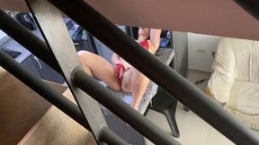 I catch my stepsister masturbating in the kitchen and I help her have many orgasms