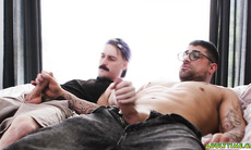 Seb Leblan caught Ryan Bones jerking off to the panties and joins him