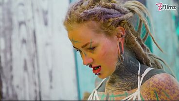 Tattooed Anal Queen in White Lingerie Fingers Herself Senseless