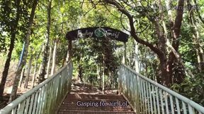 Asian trans girl masturbates in the forest almost gets caught