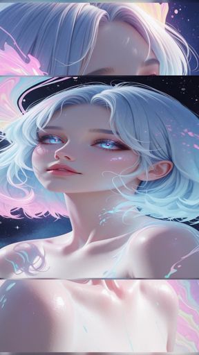 Aesthetic Ai Art: Ethereal Nude Portraits in Neon Dreams