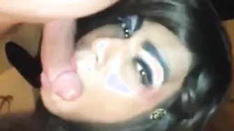 Latina crossdresser gives spectacular amateur blowjob