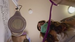 5 min POV Latex Nurse Luna gives you a physical exam and then ask to assist you in collecting your sperm sample, but of course I got to be naughty with you