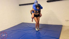 Cocky Guy Gets Wrestled and Carried by Hot Muscle Babe