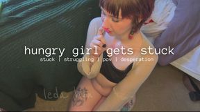 hungry girl gets stuck