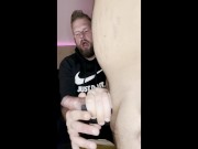 This good boy gets an edging session with a vibrating masturbator and gets dickslaped