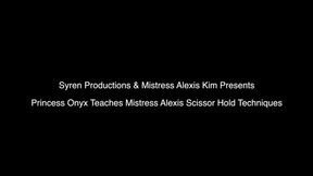 Princess Onyx Teaches Mistress Alexis Scissor holds (1080p)
