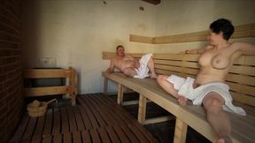 Best Risky And Fast Fucking In Public Sauna, Orgasm With Squirting On His Face From Hot