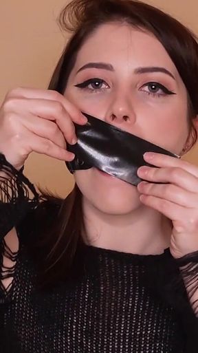 Duck Tape and Gag Ball Masturbation
