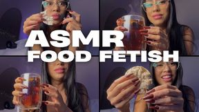 ASMR Nails Tea Rice Cracker: Eating Swallowing Sounds Crunch POV