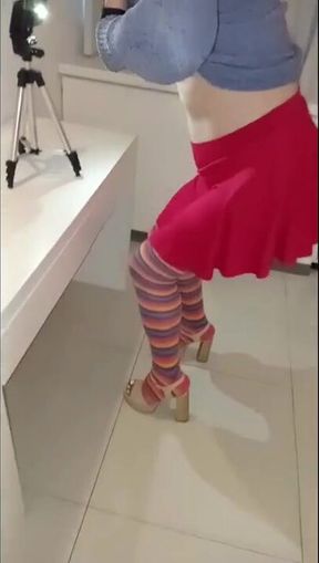 Sissy sissy cum slut takes photos while her girlfriend watches