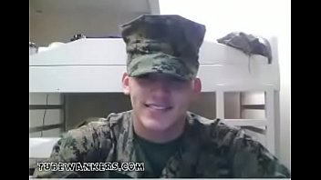 Militar boy cum on webcam