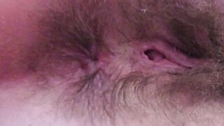 Unshaved booty winking close up asshole bondage