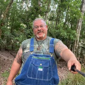 Fat Old Italian Handyman plays with his huge bull balls on the job