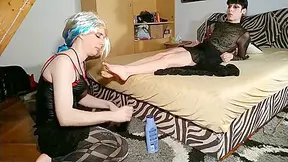 Feet Licking & Massage A Cd Tv To Mistress Pt1 With Sissy Slave