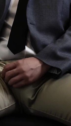 Asian Guy Rotating Edging Challenge in Business Attire