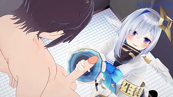 Amane Kanata and Hakui Koyori intense sex. - Hololive VTuber Hentai