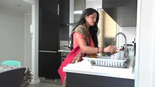 A maid with a big ass is fucked by an Indian stud