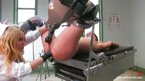 Blonde Nurse Whips Toyed Brunette Patient in Steamy Medical Play Scene