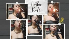 Leather Kinks - Smoking Two White Cigarettes - Leather and Dark make up - Audible