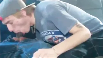 Cute Twink Bareback Fucked in Van by Black Stud
