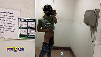 They publish a new porn video of a twink undressing in the city&#039_s public bathroom