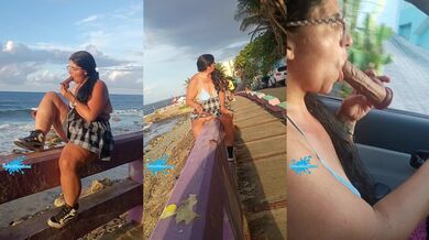 En La Perla mamando mi dildo bien bellaca Durante El atardecer