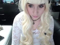 Cute Blonde Teen in Stockings Tries Anal