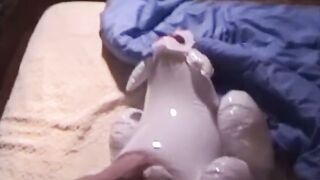 Big dick jock jerking off solo after fucking fetish sex doll