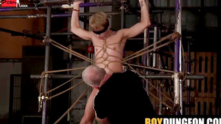 BlindFoldBondageSlave2019 : Twinks Bound & Blown By Master In Dungeons