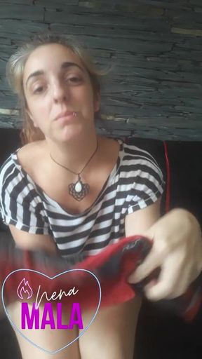Sex Education. Nenamala Parades and Leaves Her Pantys Very Creamy. Sale of Used Thongs