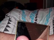 Wank on the bed in the mirror 😉