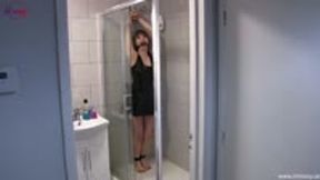 Lil Missy UK in PVC dress handcuffed In Shower